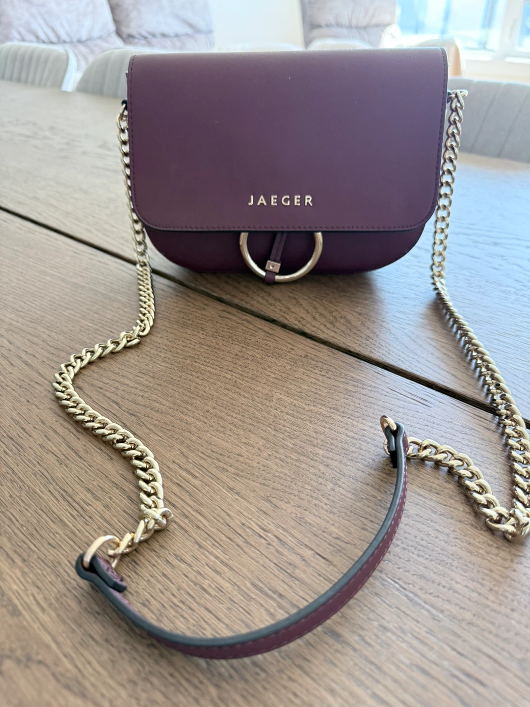 JAEGER Burgundy Leather Crossbody Bag - photo 4