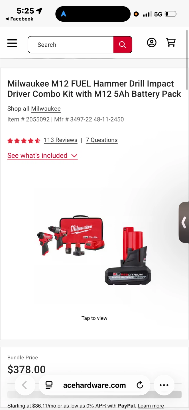 Milwaukee M12 FUEL Combo Kit with 5Ah Battery