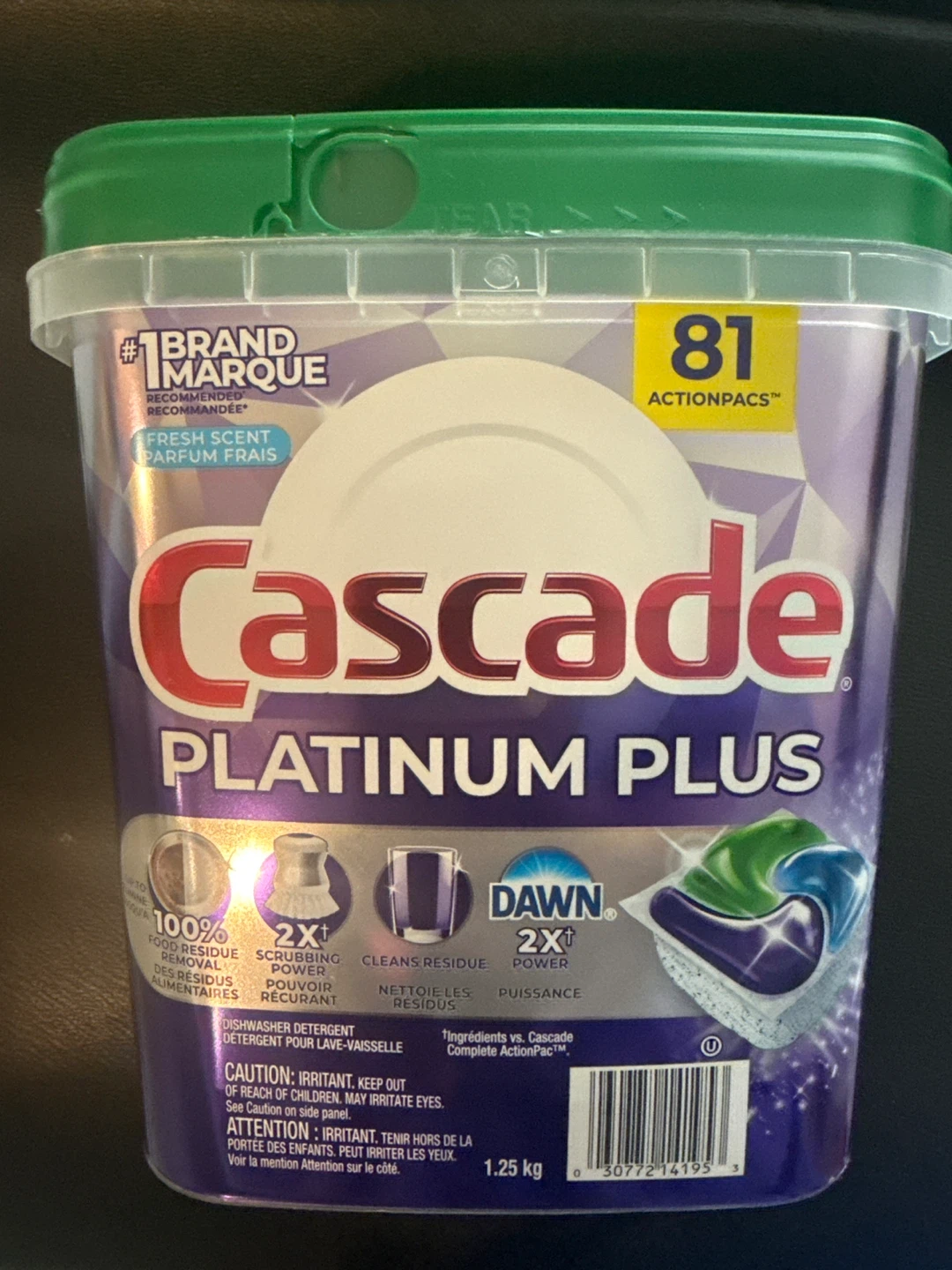 Cascade Platinum Plus Dishwasher Detergent Actionpacs - 81 Count