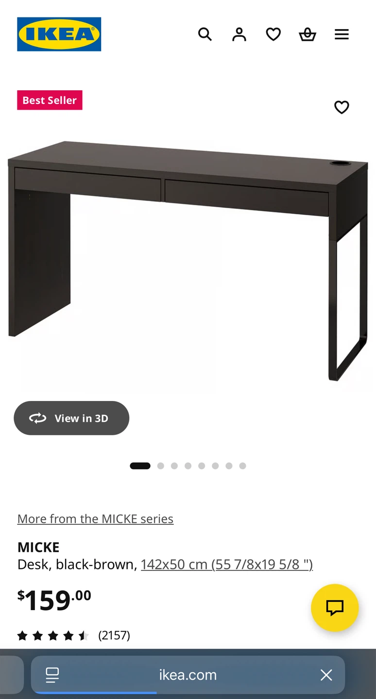 IKEA MICKE Desk - Black-Brown - photo 2