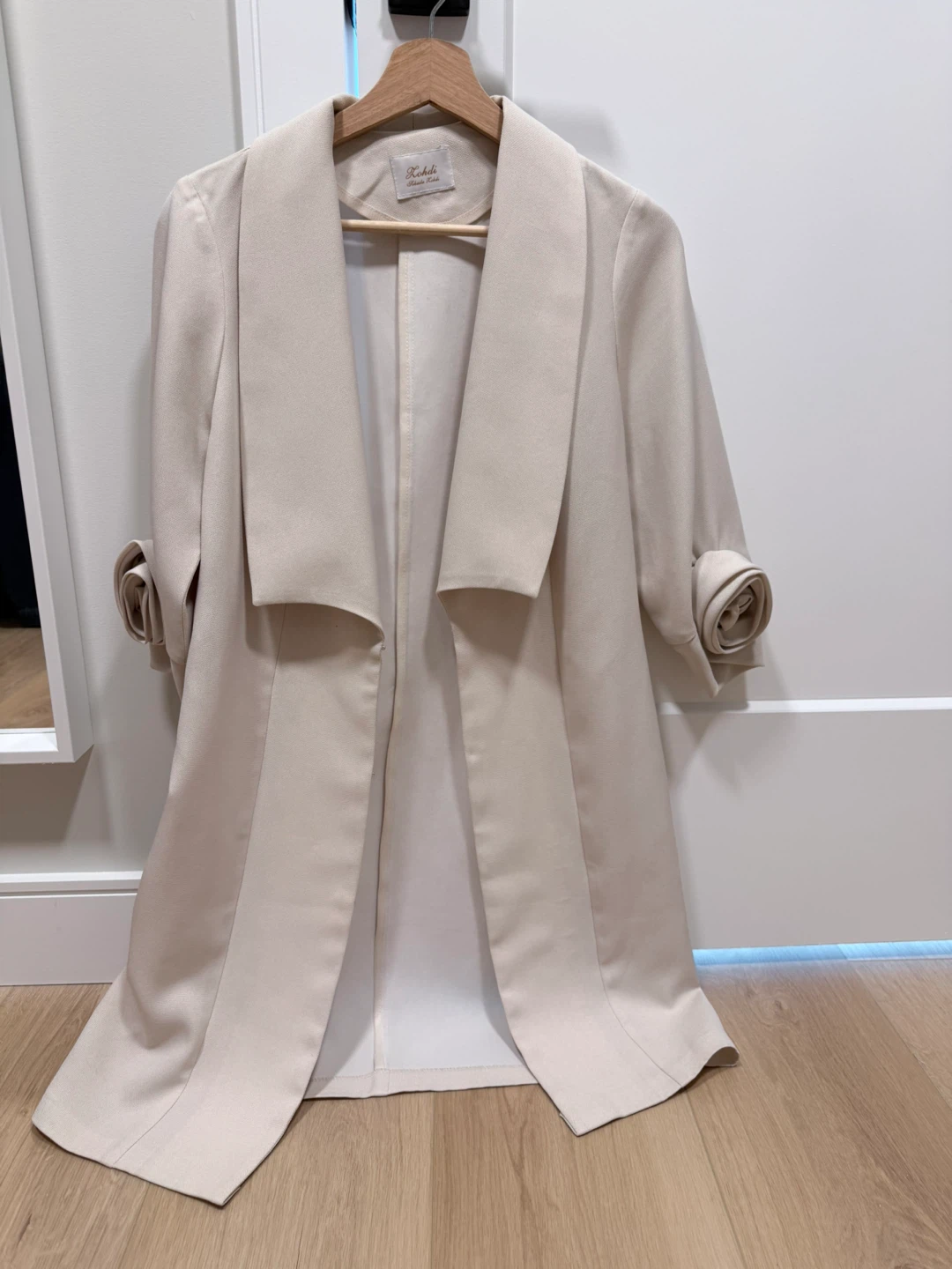 Kimono Style long Jacket - Beige - photo 4