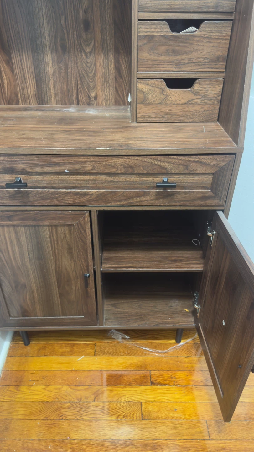Wooden Storage Cabinet with Drawers and Shelves - photo 5