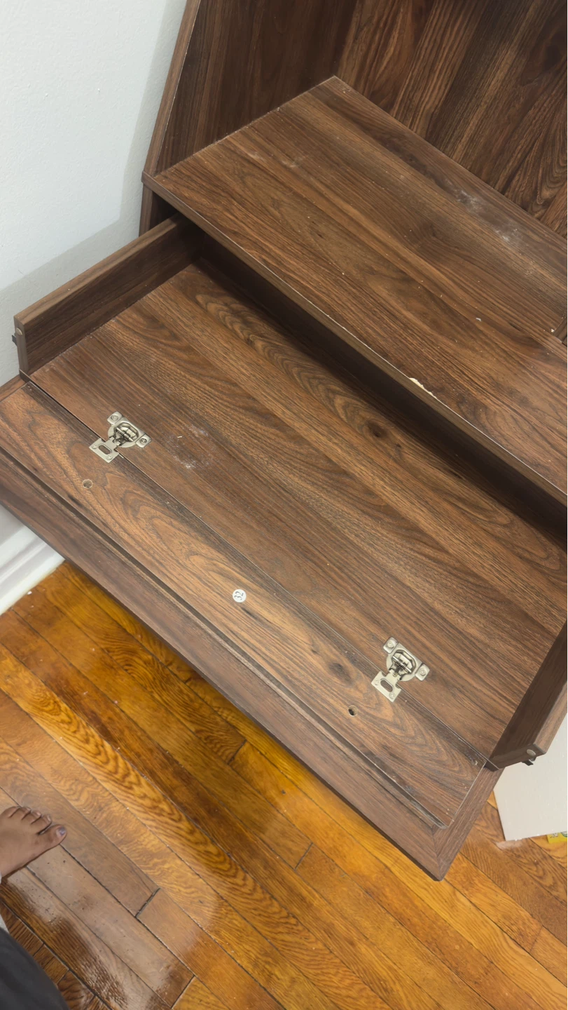 Wooden Storage Cabinet with Drawers and Shelves - photo 4