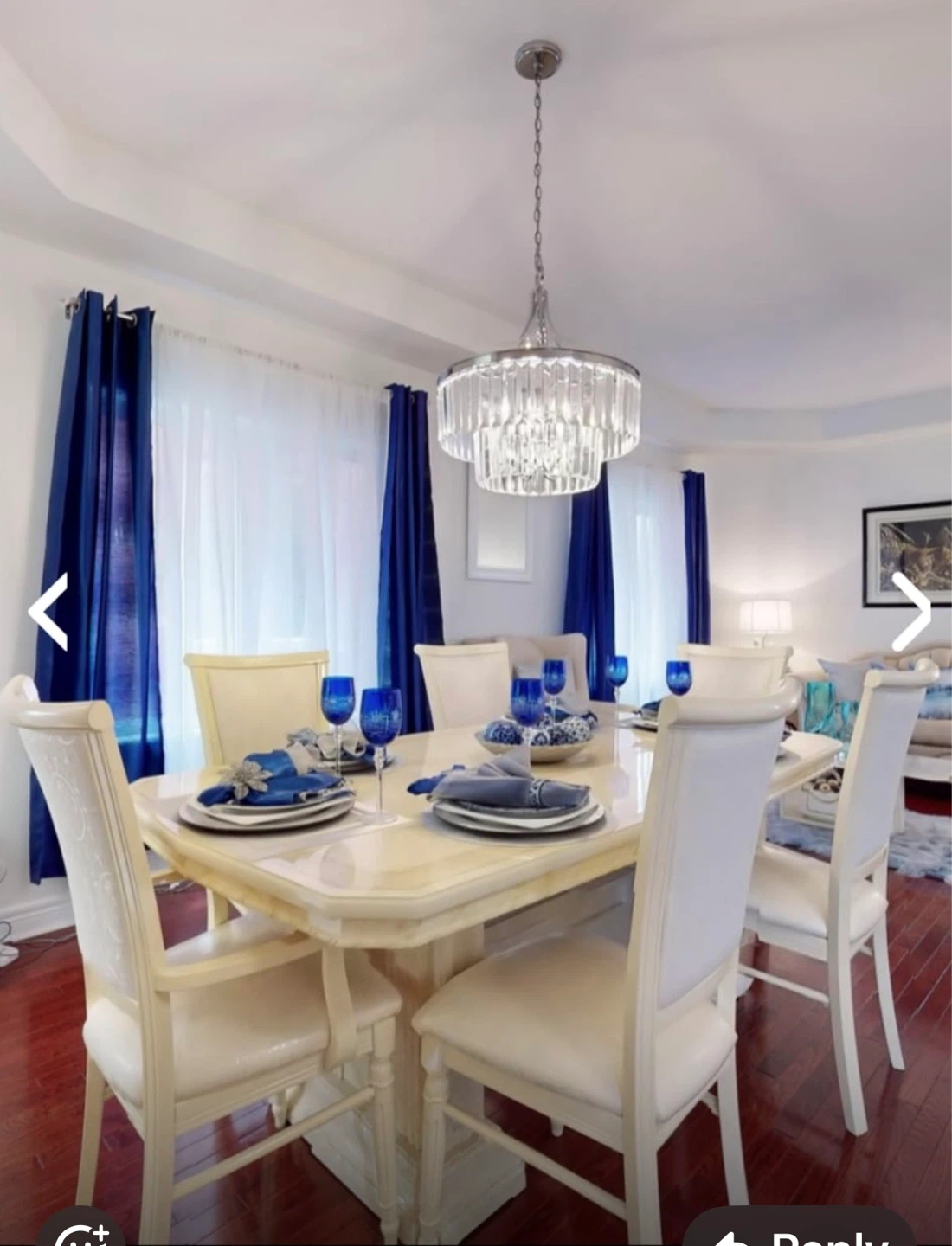 Dining room table and 6 chairs