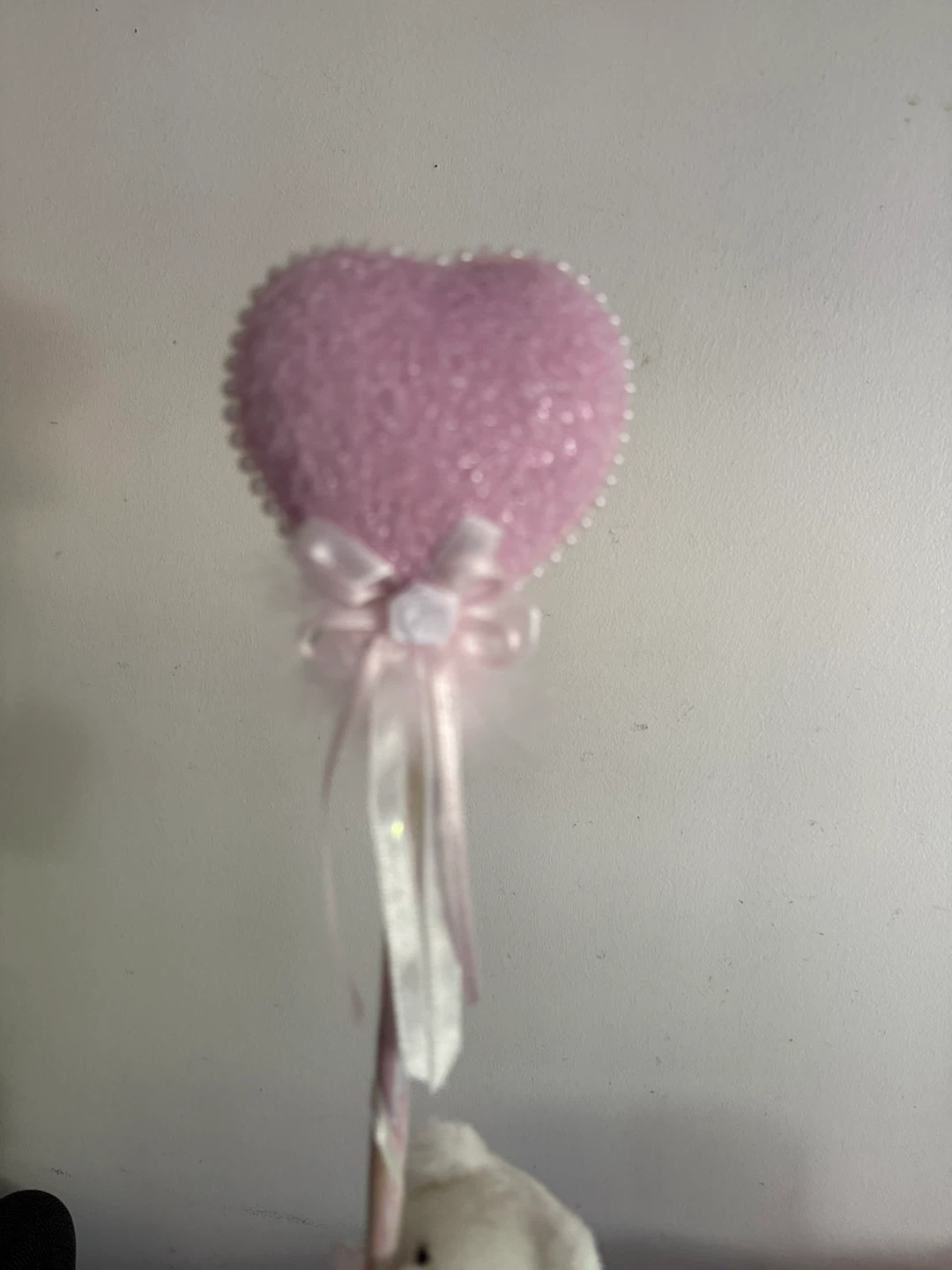 Pink Heart Sparkle Wand with Teddy Bear Charm - photo 3