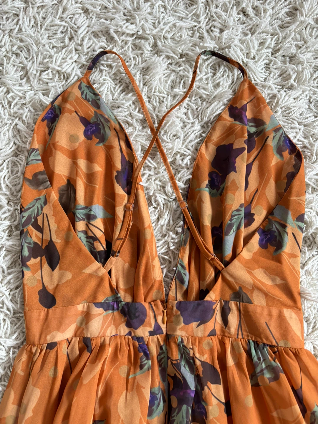 Orange Floral Maxi Dress - photo 4