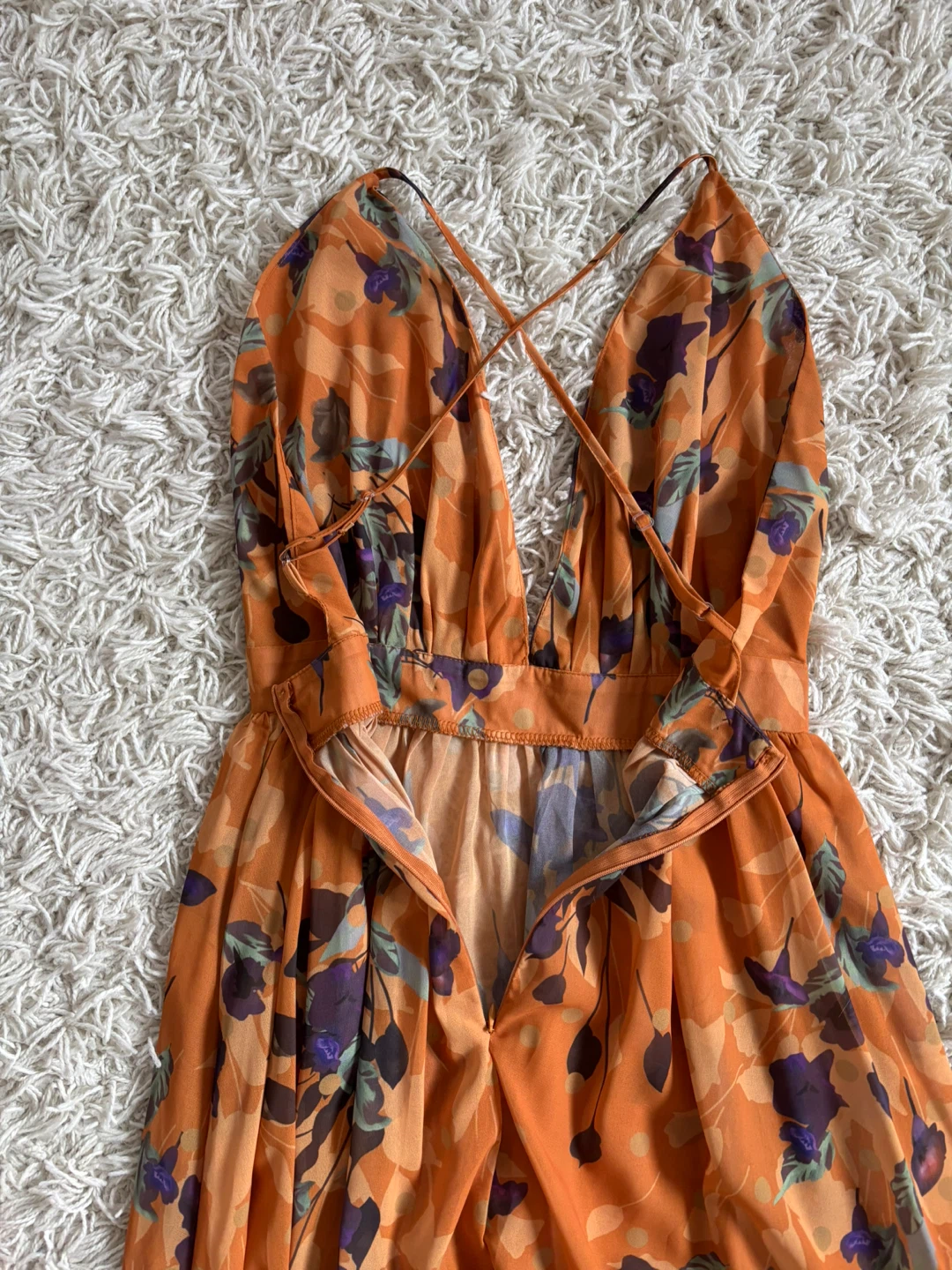 Orange Floral Maxi Dress - photo 5