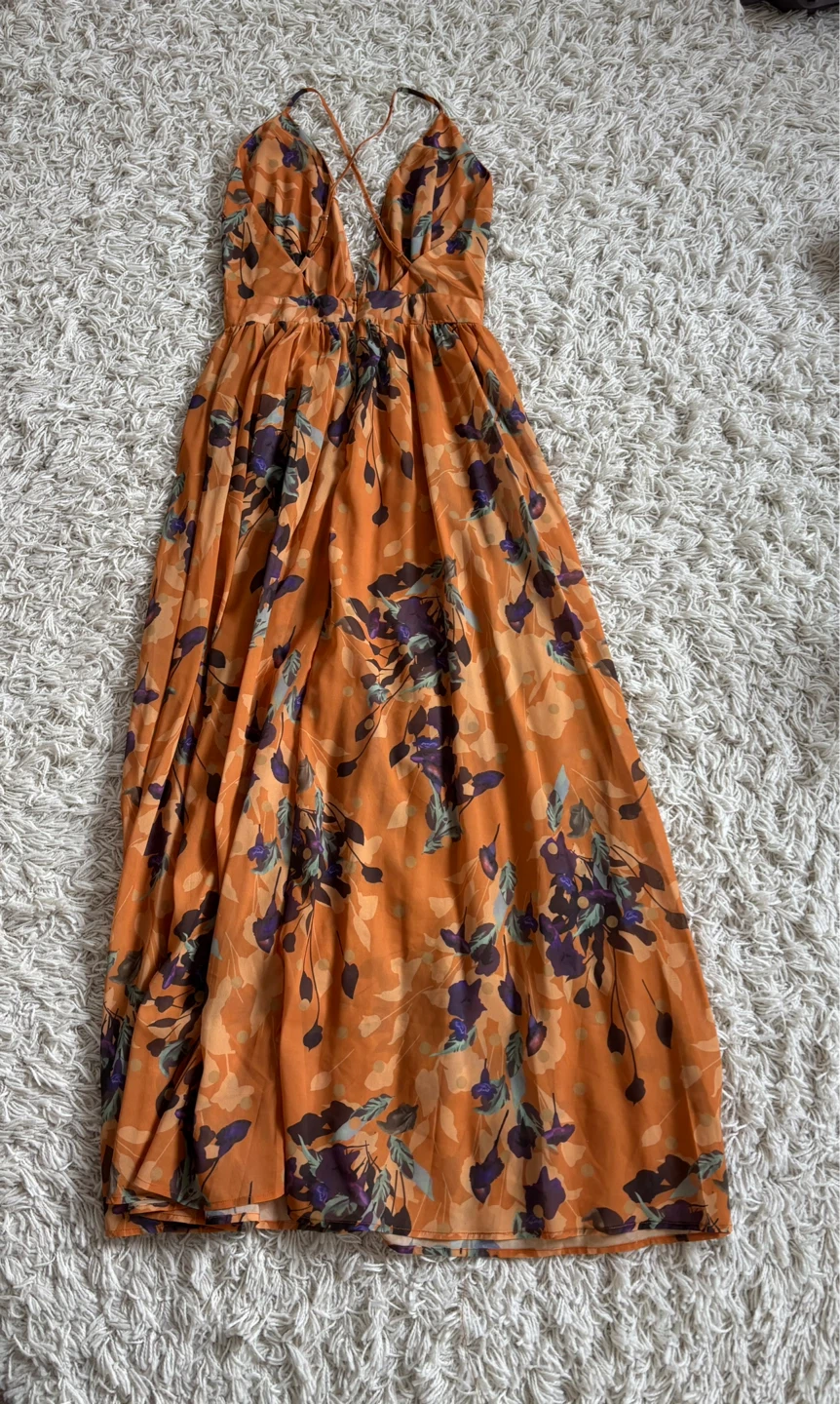 Orange Floral Maxi Dress - photo 3