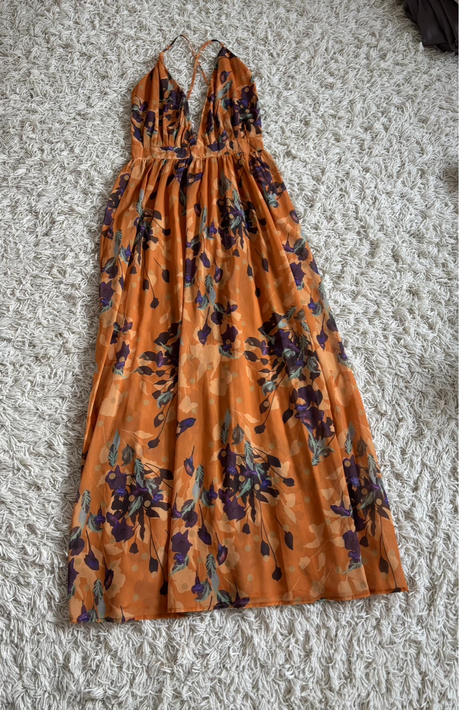 Orange Floral Maxi Dress - photo 2
