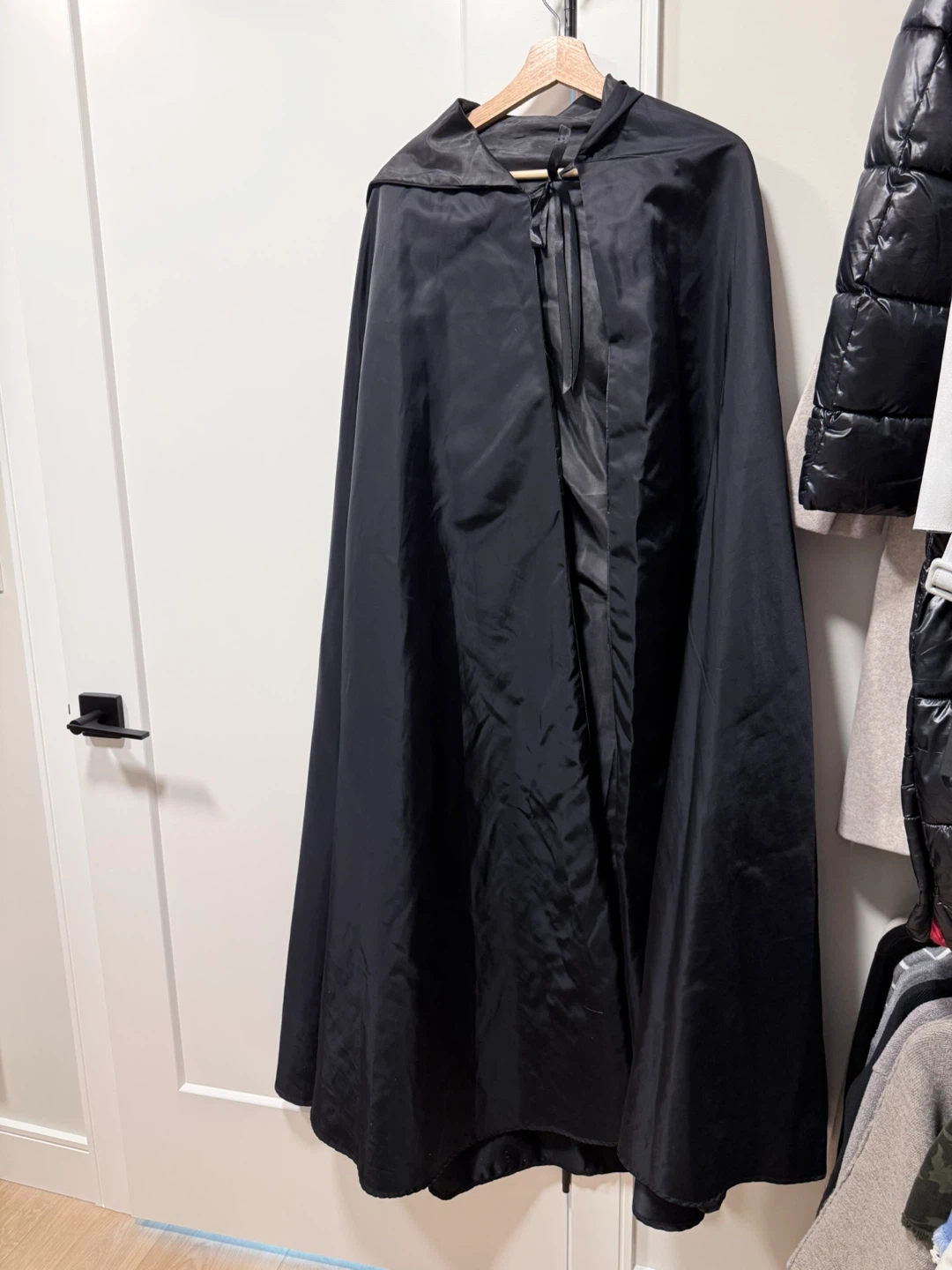 Black Full Length Cape with Hood