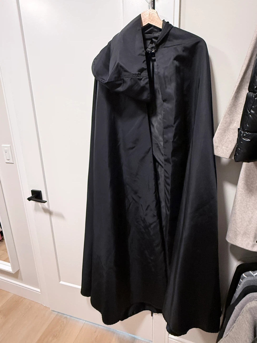 Black Full Length Cape with Hood - photo 3