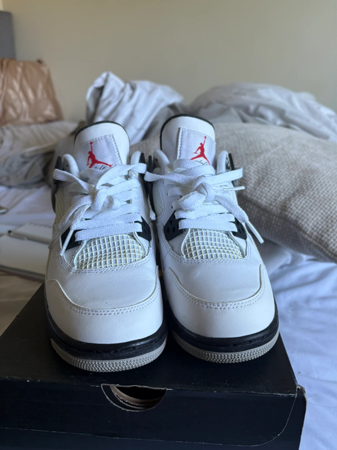 Nike Air Jordan 4 Retro White Cement Kids Shoes - photo 2