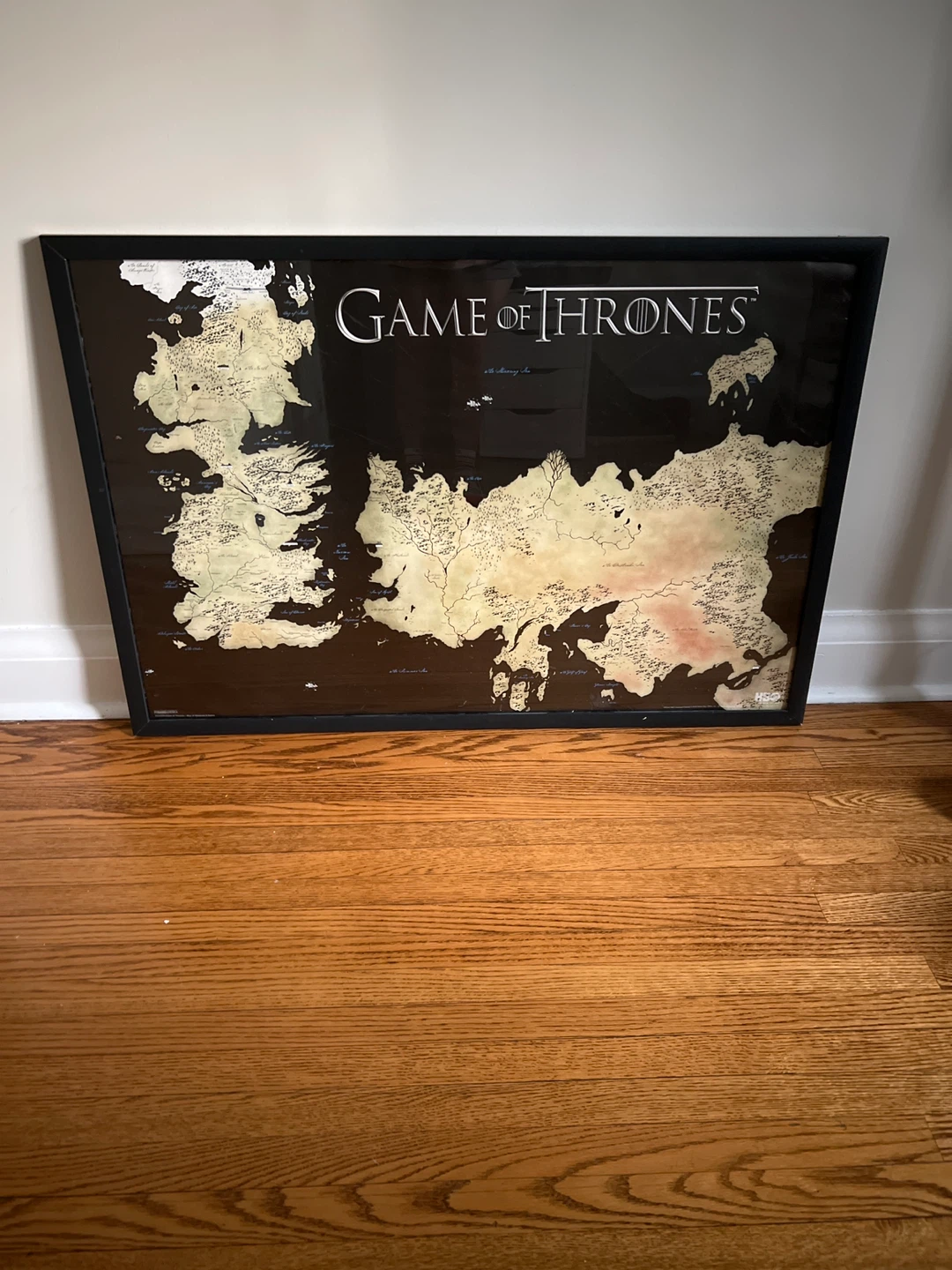 Game of Thrones Framed Westeros Map Wall Art 37 x 25