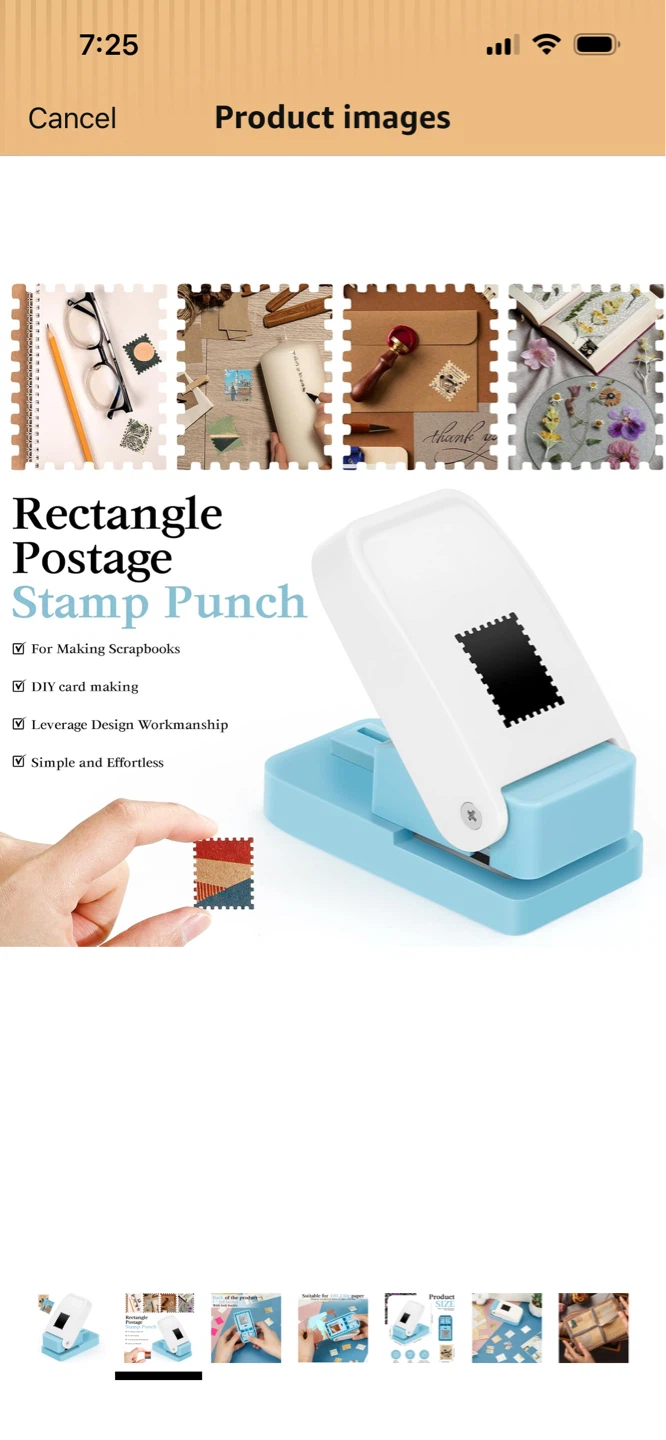 New-Rectangle Postage Stamp Punch for Scrapbooks and Crafts - photo 2