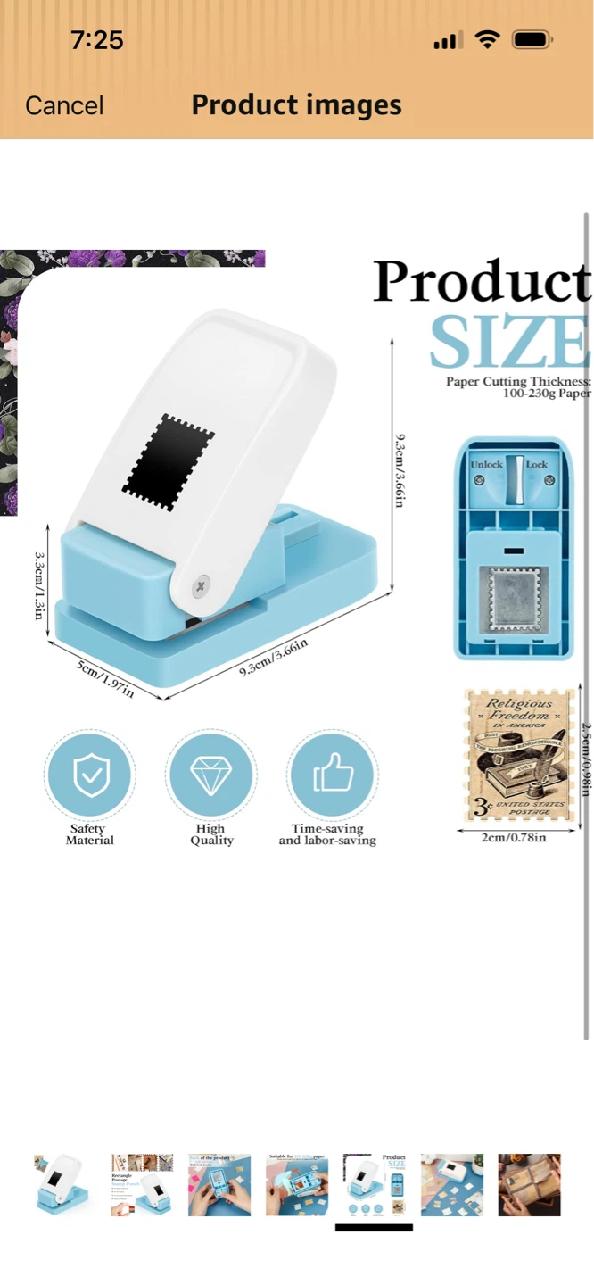 New-Rectangle Postage Stamp Punch for Scrapbooks and Crafts - photo 5