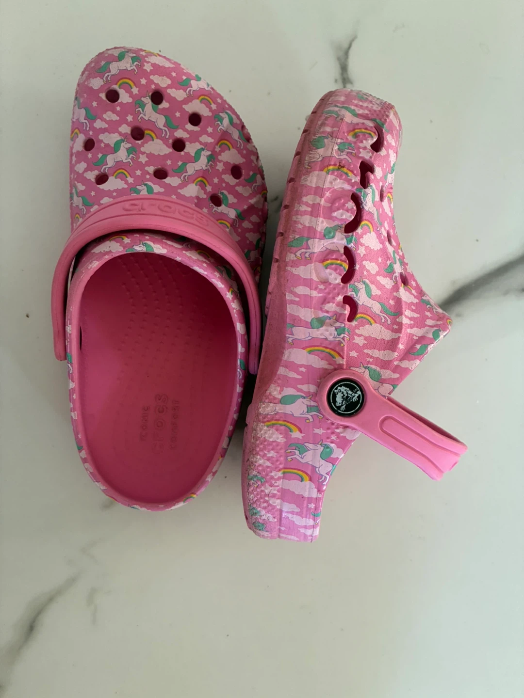 Crocs Kids Rainbow Unicorn Clogs Size J1 - photo 2