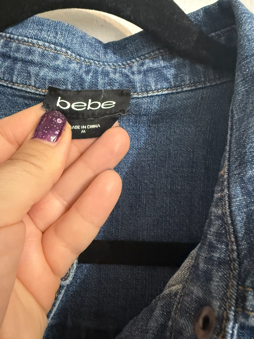 Bebe Denim Belted Dress - Size M - photo 3