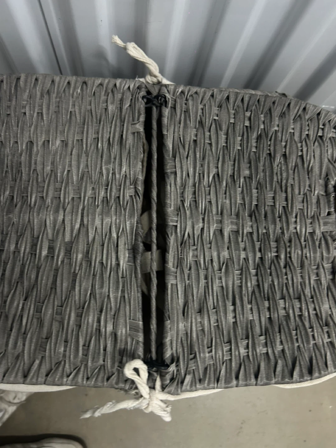 Gray Woven Laundry Hamper with Lid - photo 4