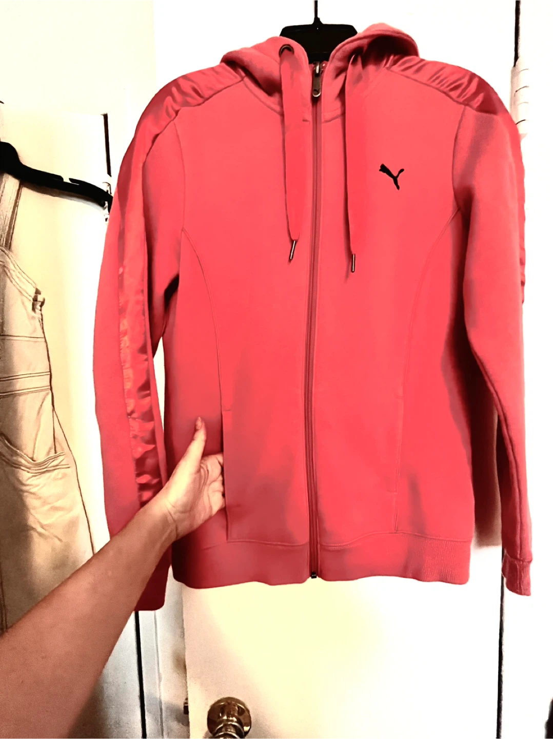 Puma Zip-Up Hoodie Coral color size S - photo 2