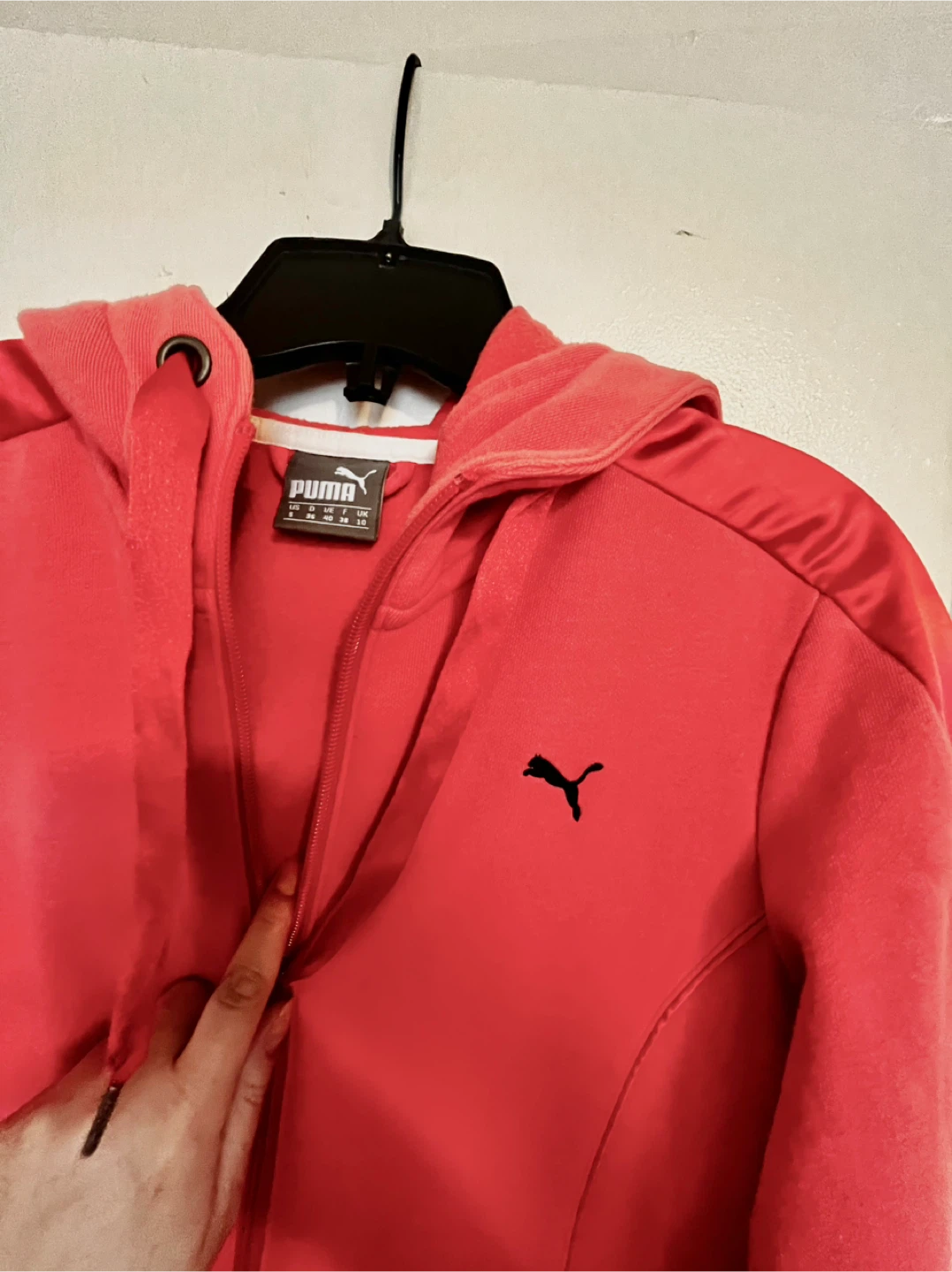 Puma Zip-Up Hoodie Coral color size S - photo 3