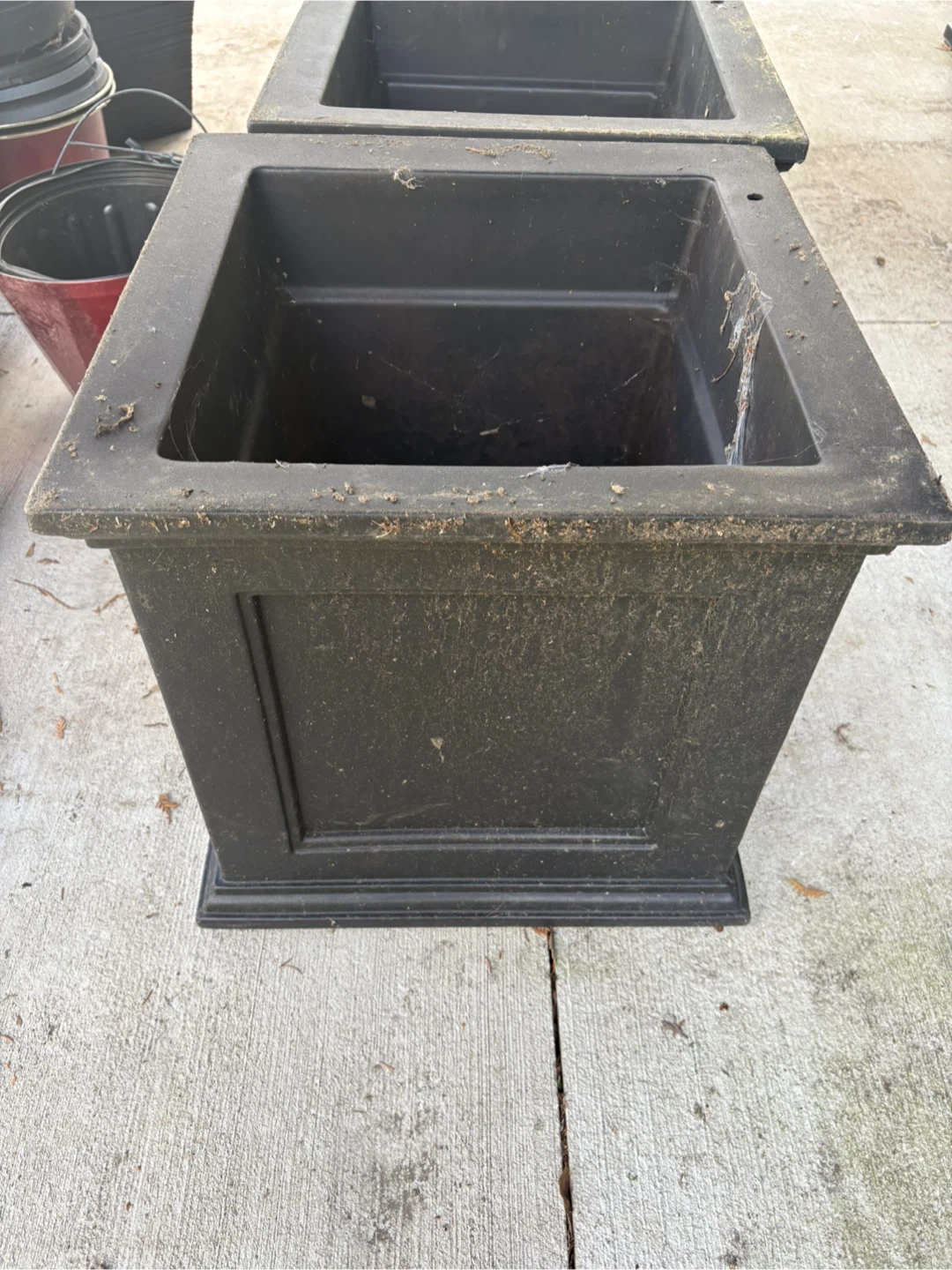 Set of 4 Black Square Planters