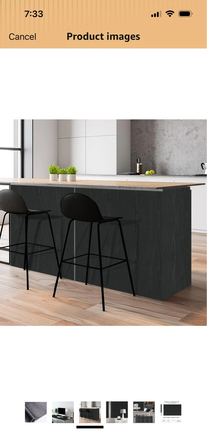 New-Arthome Black Wood Removable Wallpaper 17"x393" - photo 3