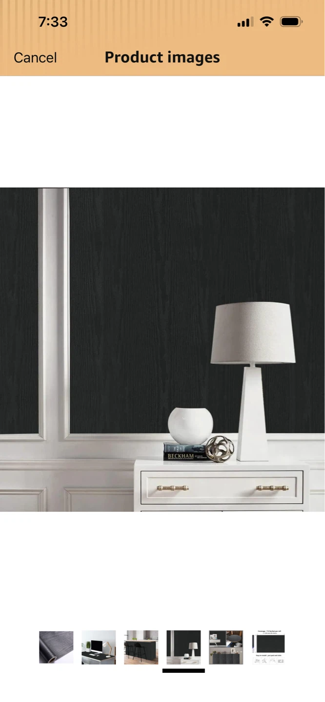 New-Arthome Black Wood Removable Wallpaper 17"x393" - photo 4