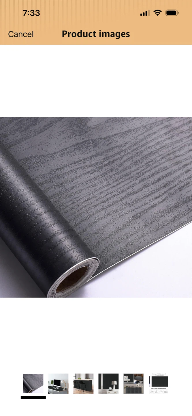 New-Arthome Black Wood Removable Wallpaper 17"x393" - photo 2