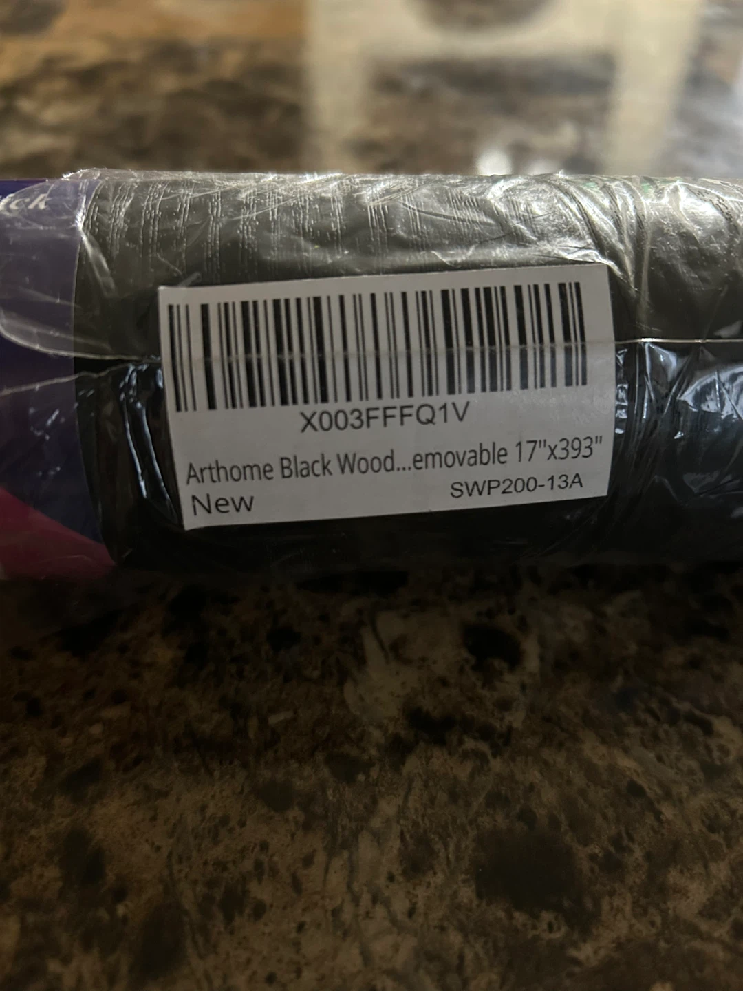 New-Arthome Black Wood Removable Wallpaper 17"x393"