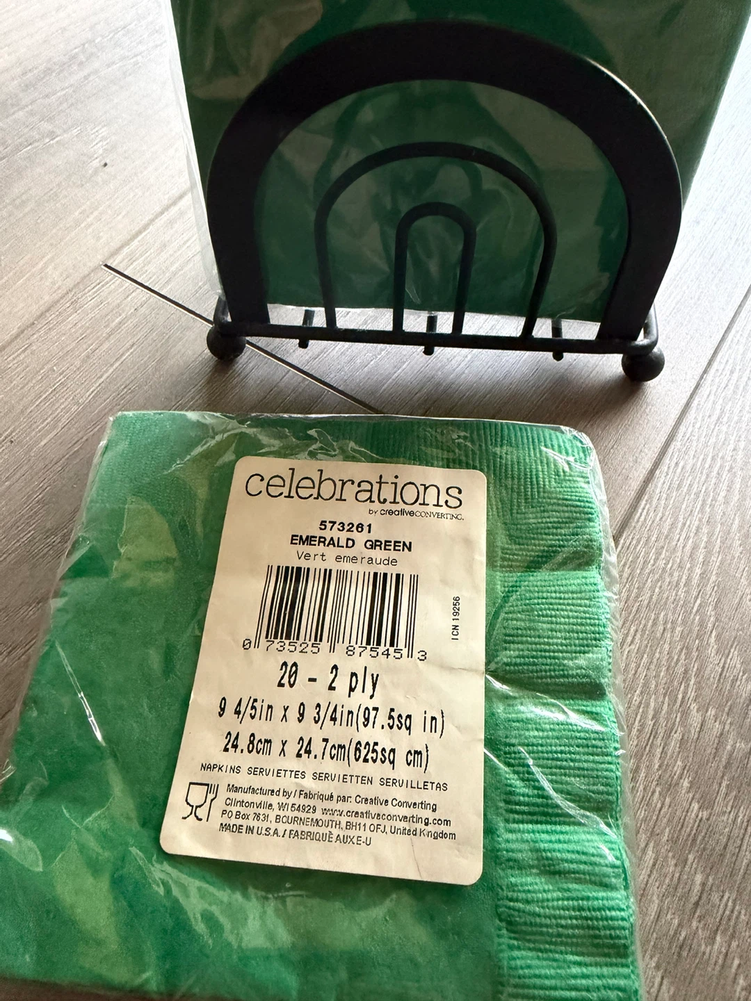 Celebrations Emerald Green Napkins with Napkin Holder - photo 3