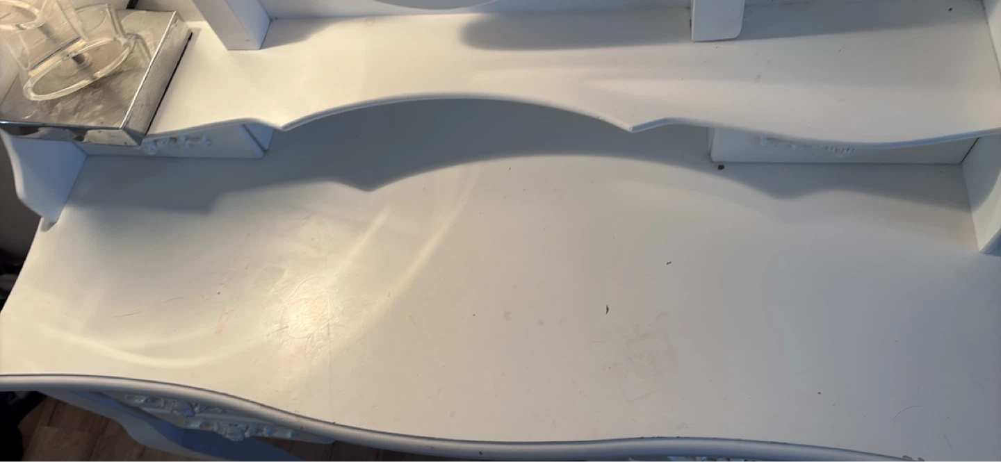 White Vanity Desk with Mirror - photo 3
