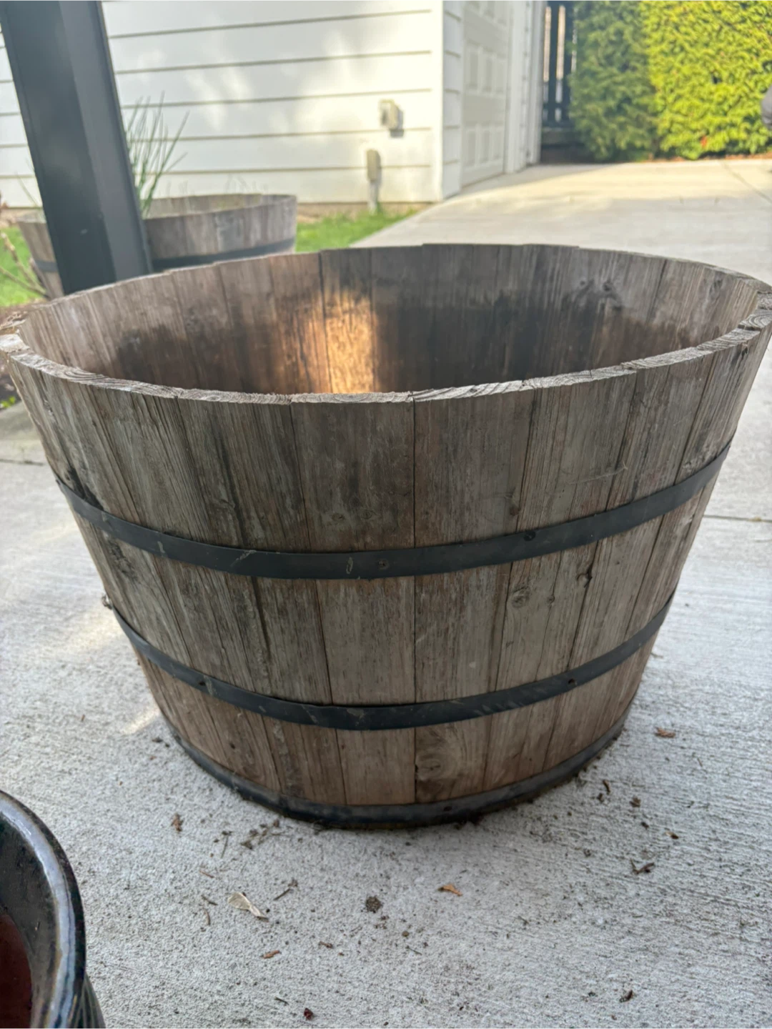 Wooden Barrel Planter Pot