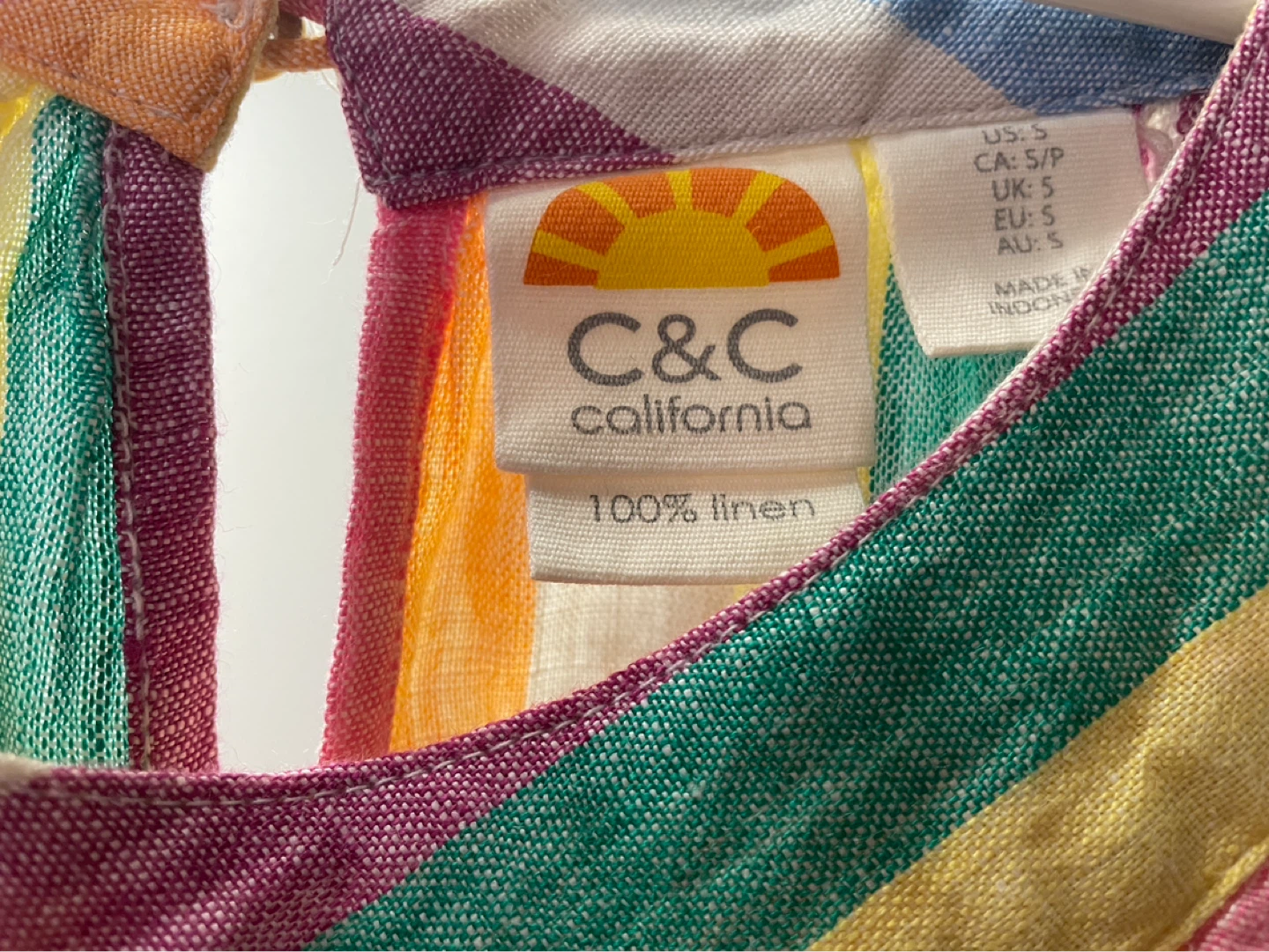 C&C California Striped Linen Dress (size small) - photo 3