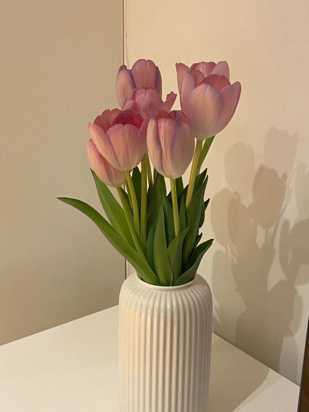White Ribbed Vase - photo 2