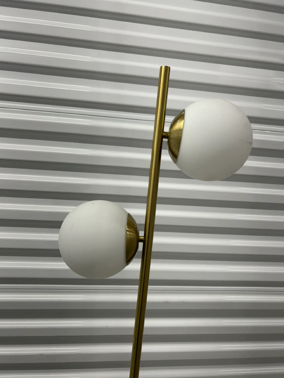Gold Finish Floor Lamp with 2 Frosted Globe Shades - photo 3