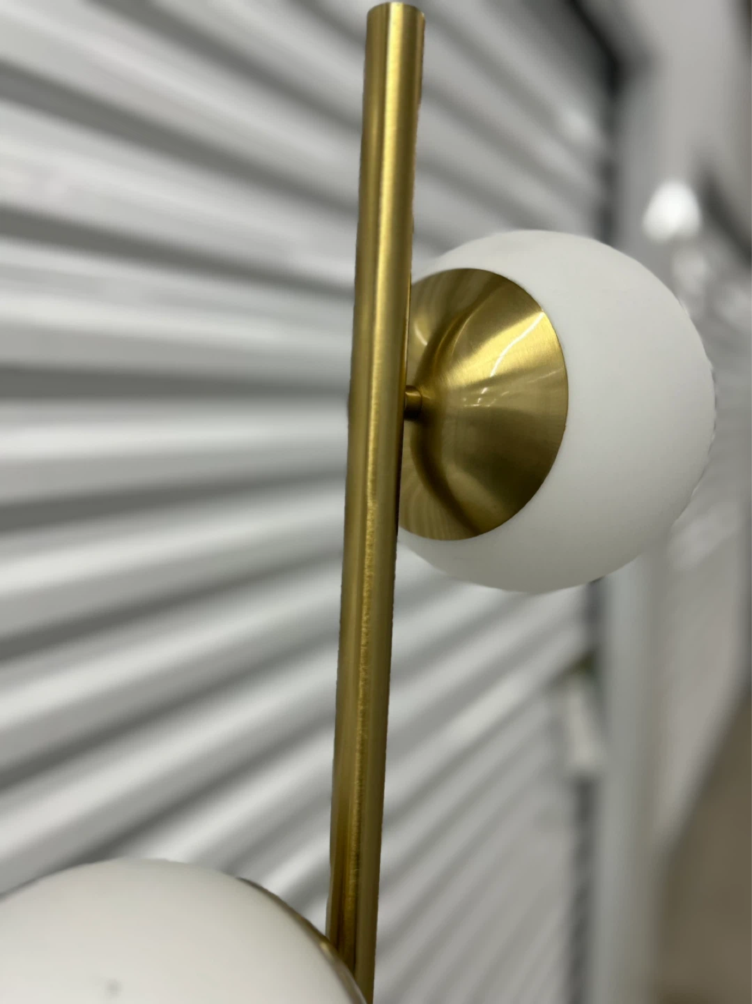 Gold Finish Floor Lamp with 2 Frosted Globe Shades - photo 4