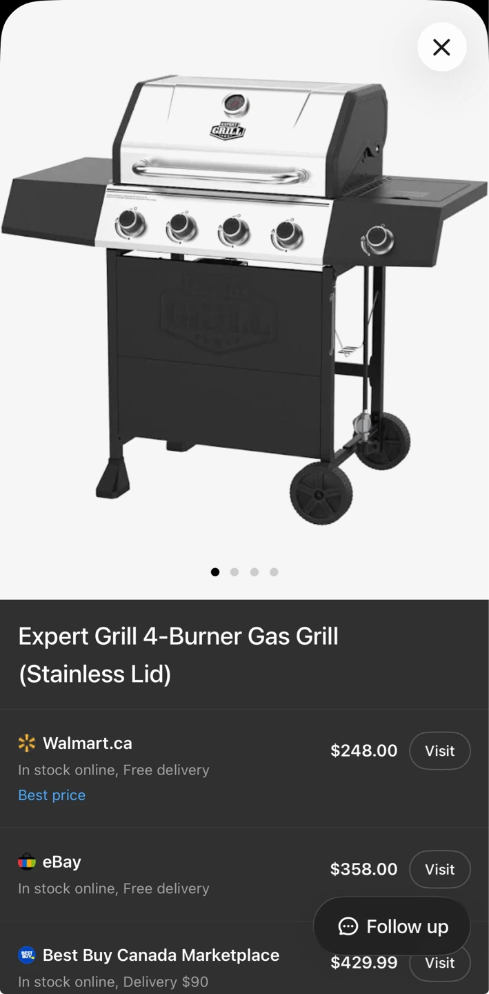 Expert Grill 4-Burner Gas Grill (Stainless Lid) - photo 2