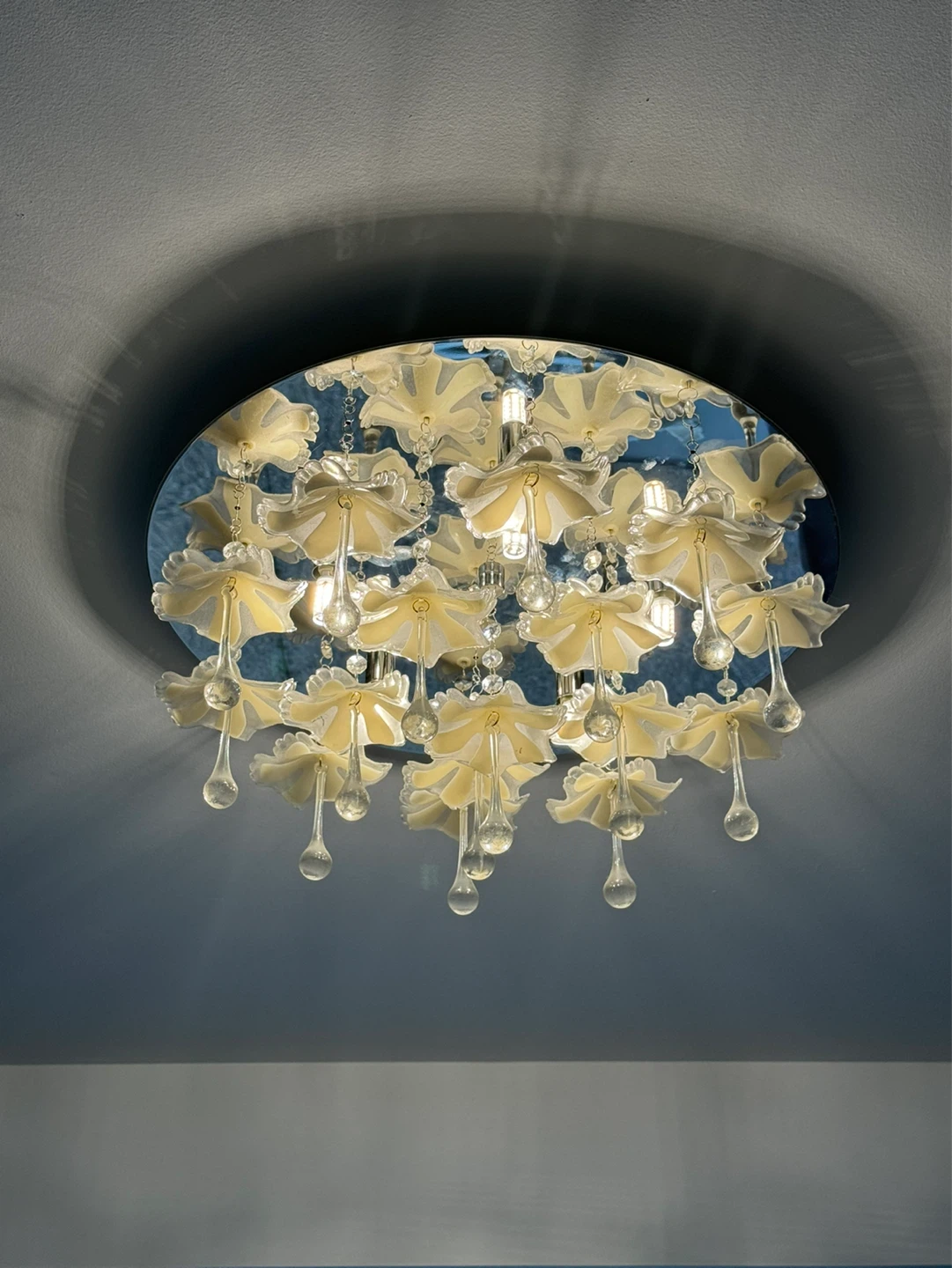 Chandelier with Flower-Shaped Glass Shades - photo 3