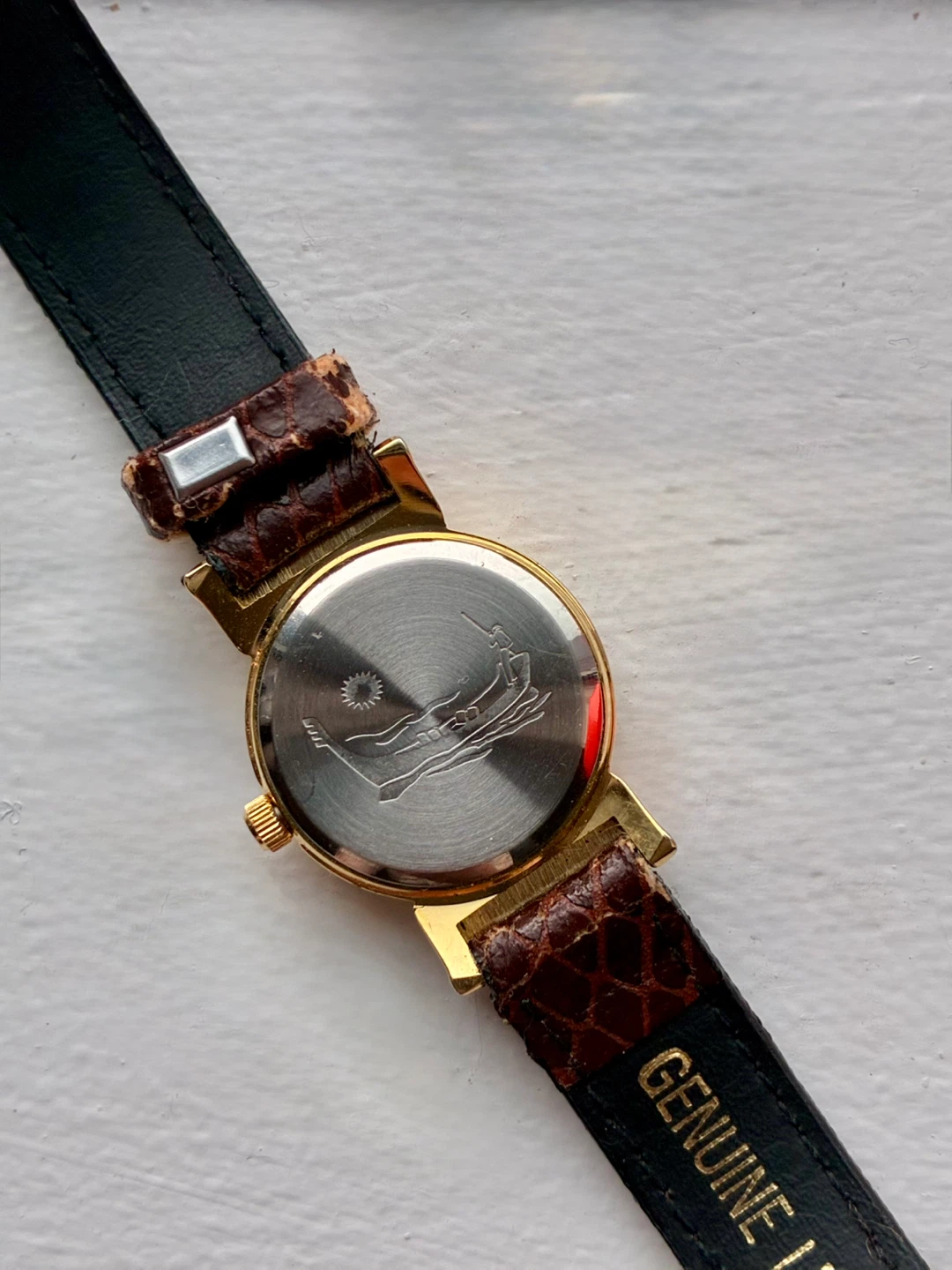 Venice Quartz Watch with Floral Design and Genuine Leather Strap - photo 3