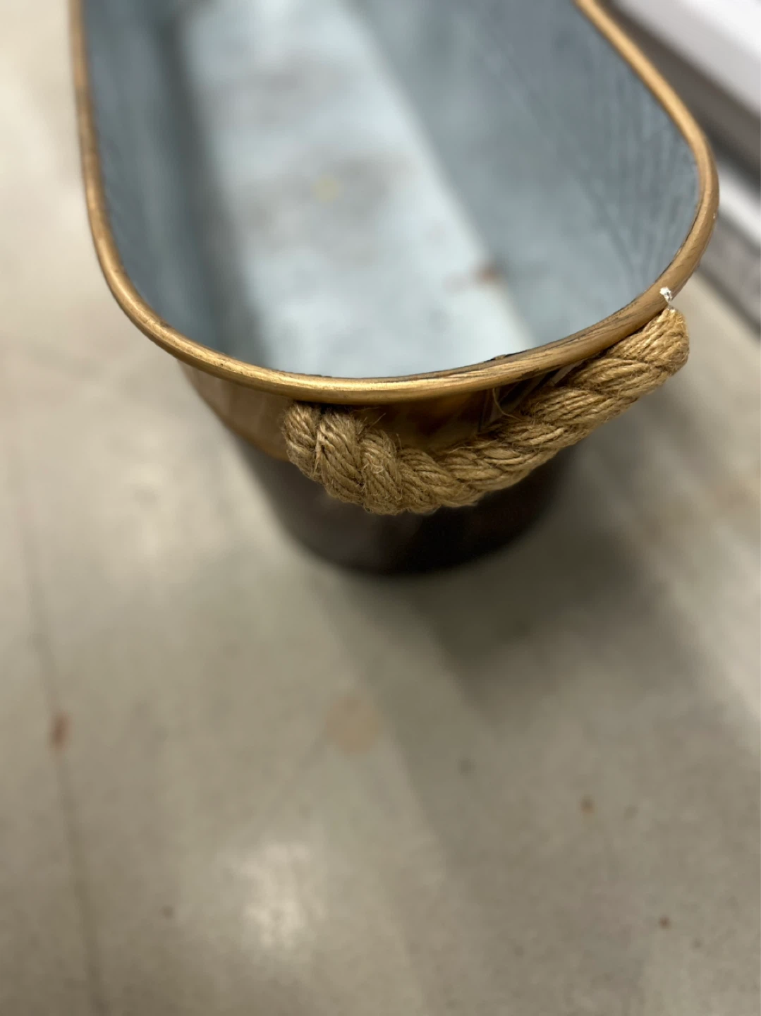 Galvanized Planter Pot with Rope Handles - photo 3