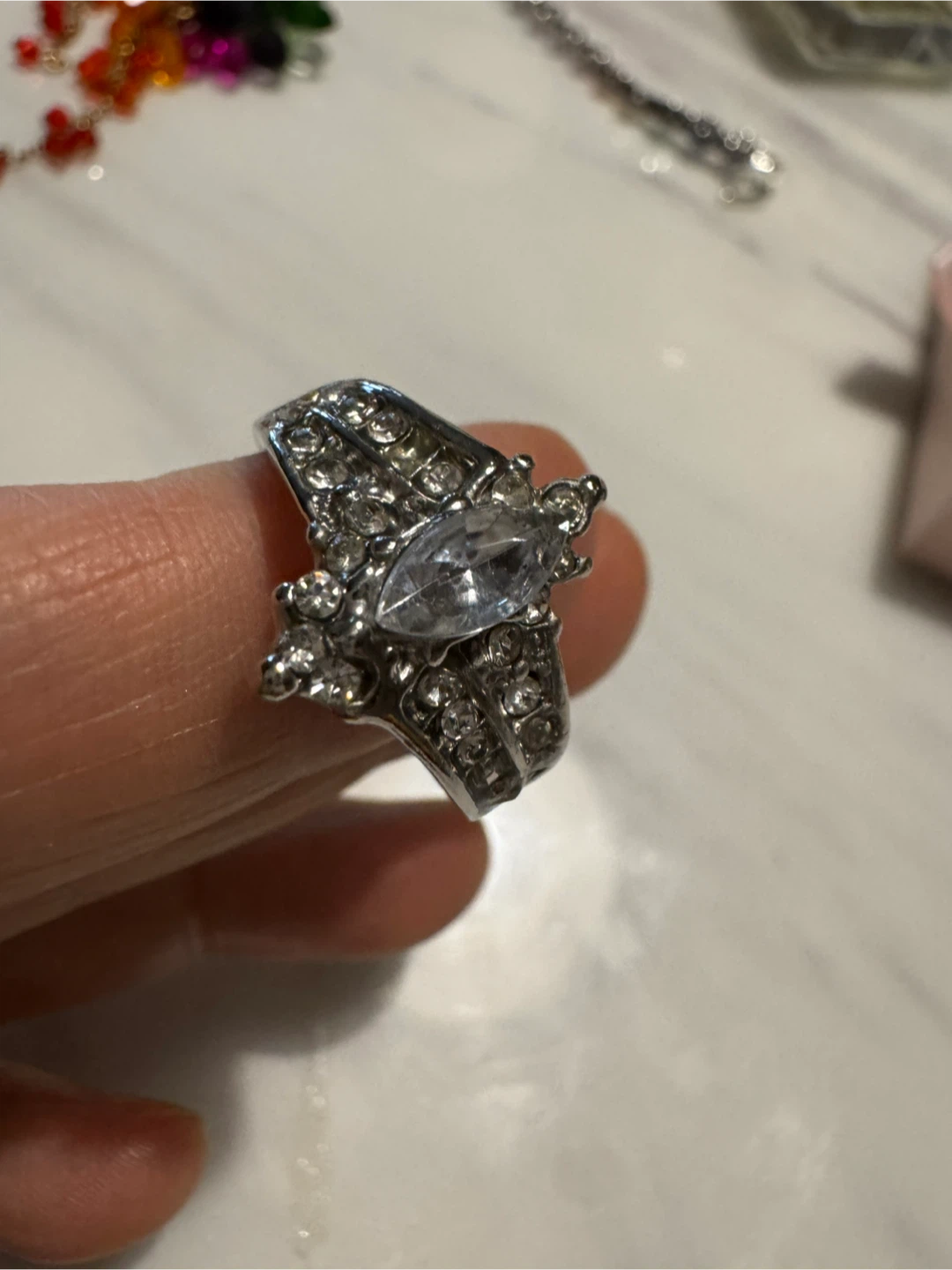 Marquise Cut Rhinestone Ring - photo 2