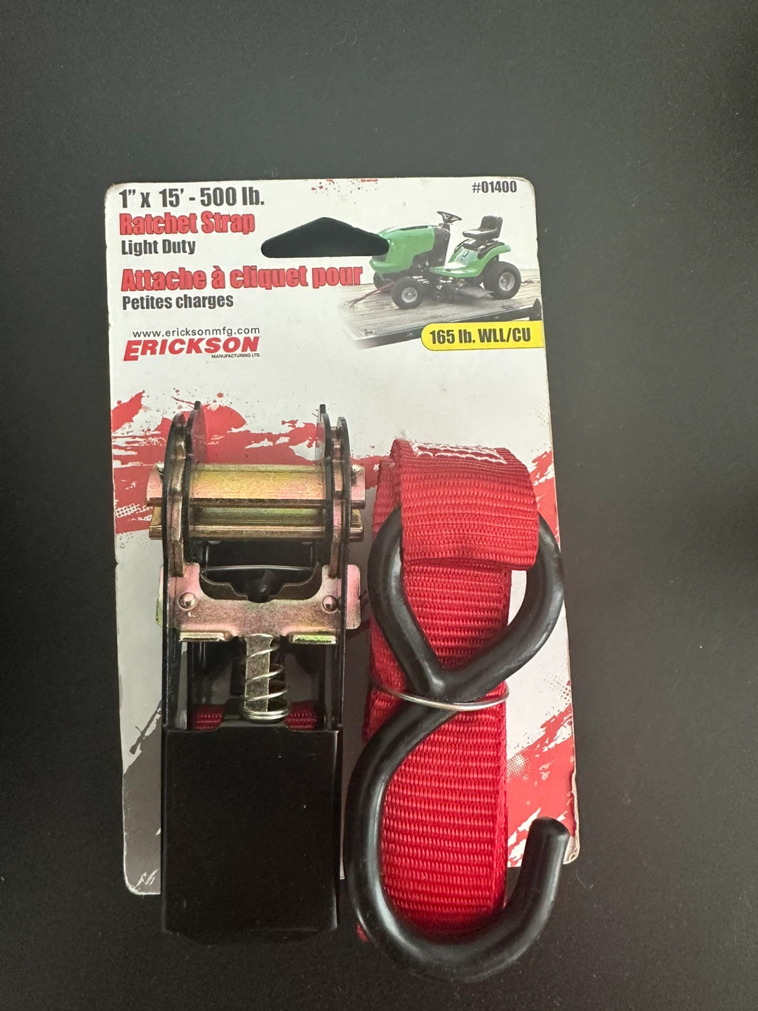 Heavy-Duty Ratchet Strap – 1” x 15 ft (500 lb Capacity)
