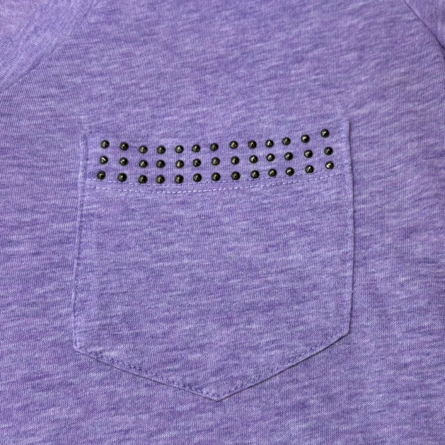 Garage Purple V Neck T Shirt Embellished Pocket Tee Size Small - photo 4