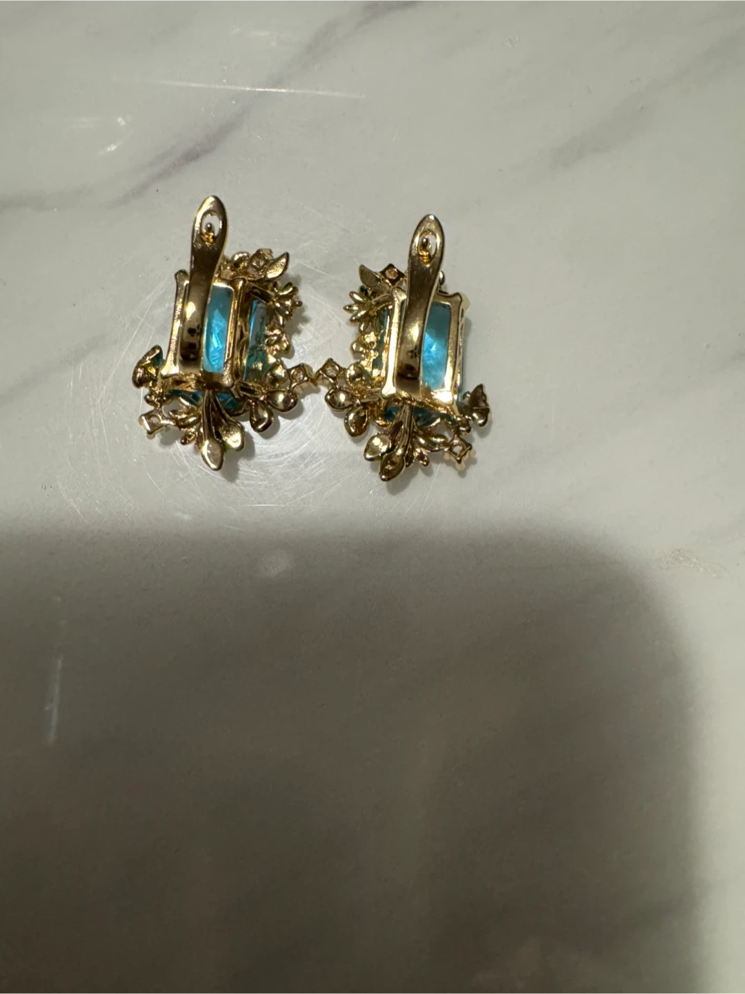 Enamel Flower Crystal Earrings - photo 2