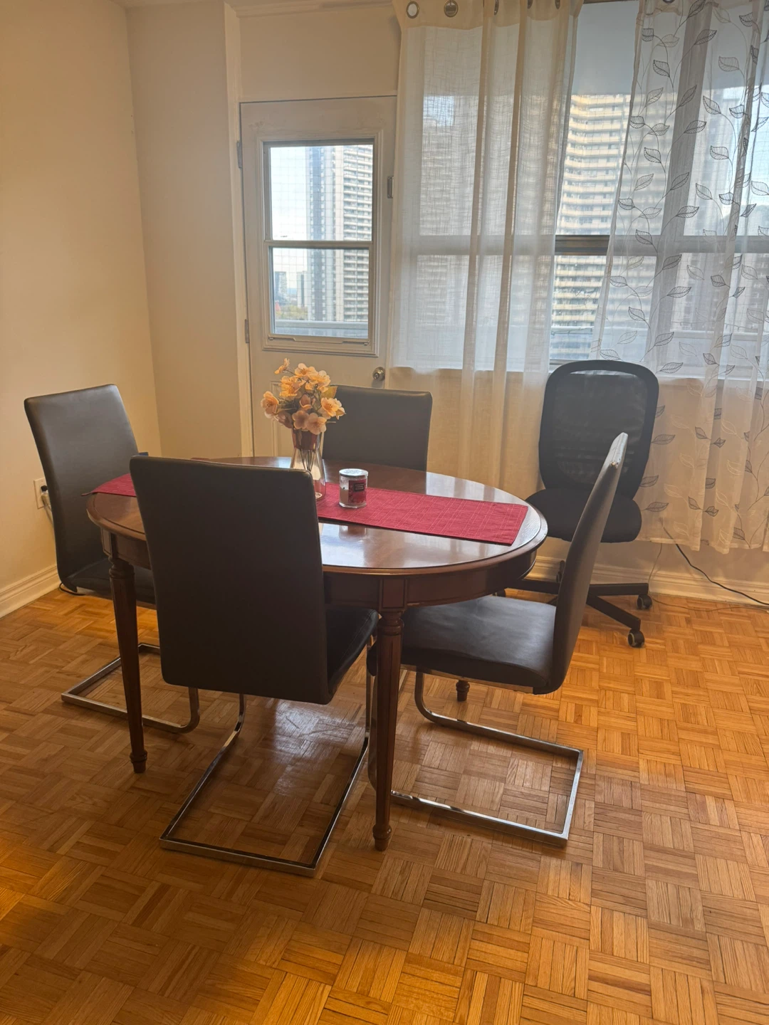 Wooden Dining Table with 4 Chairs