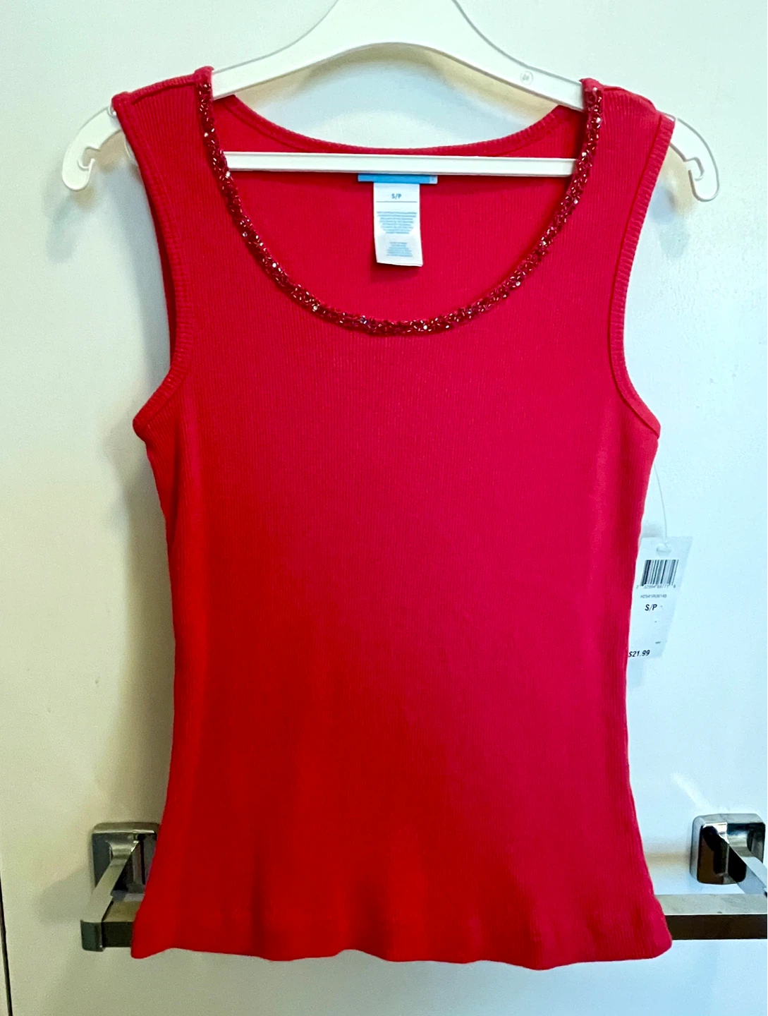 NEW Jennifer Moore Hot Pink Ribbed Tank Top - Petites S/P