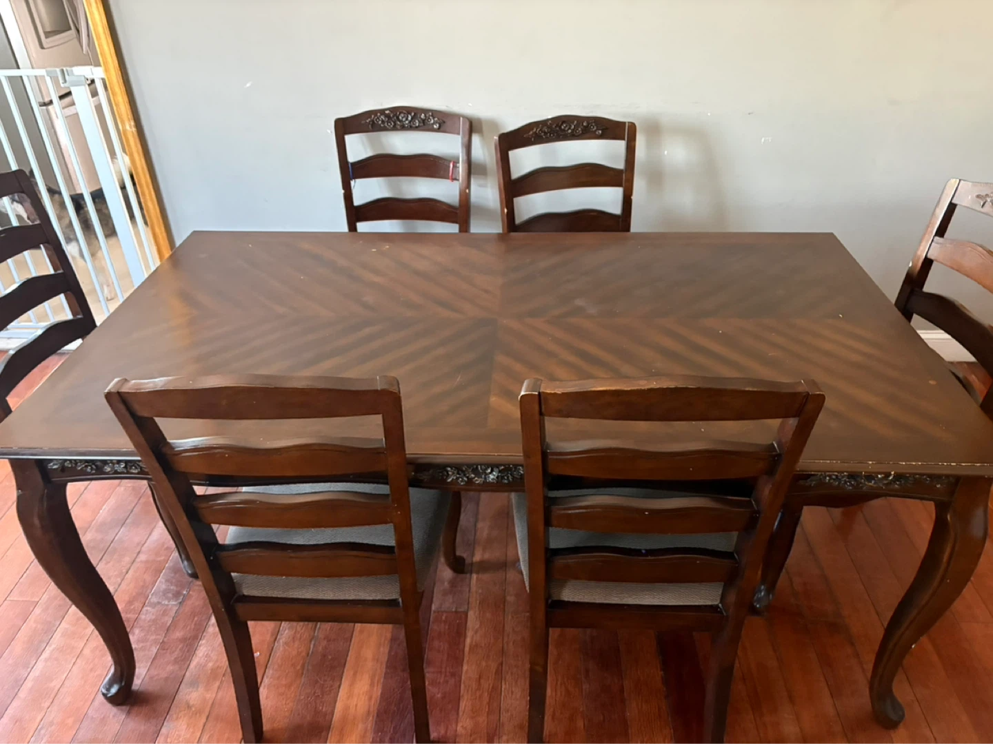 Wooden Dining Table with 6 Chairs - photo 2