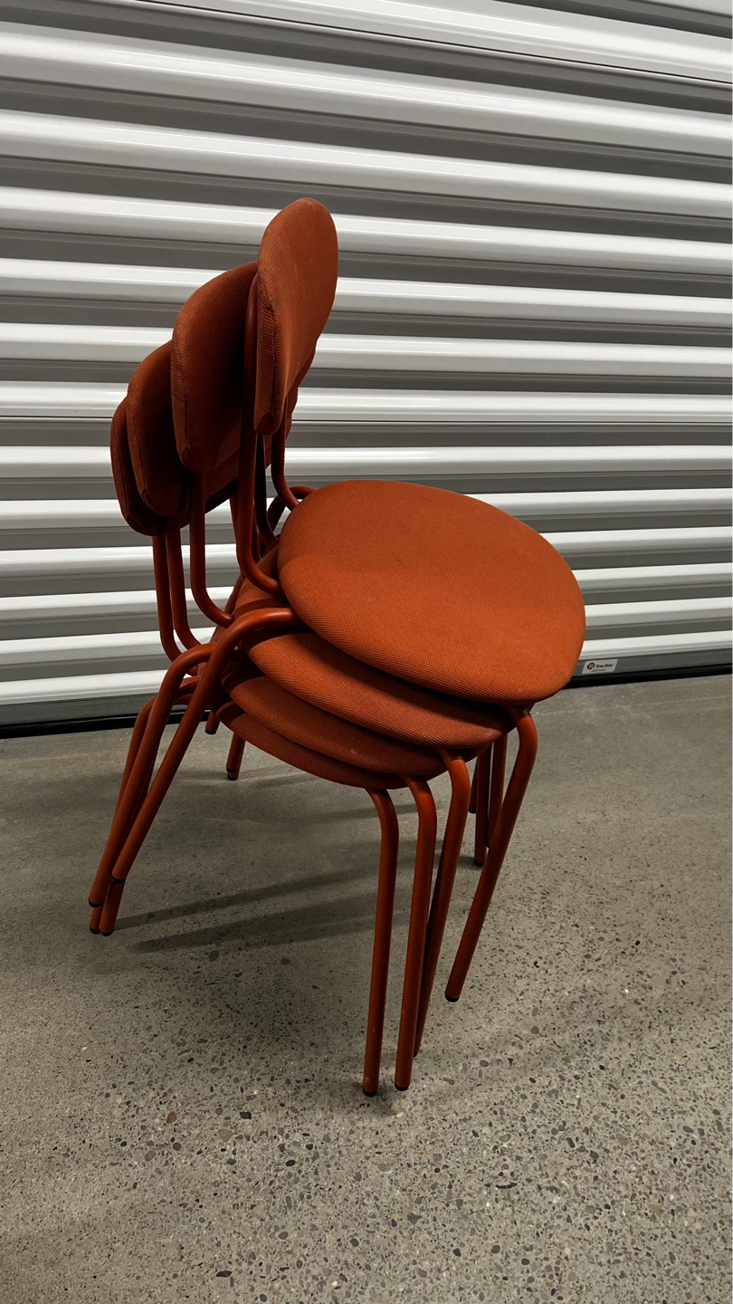 IKEA SANDSBERG Orange Upholstered Stackable Accent Chair - photo 3