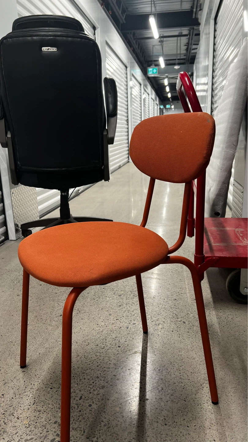 IKEA SANDSBERG Orange Upholstered Stackable Accent Chair - photo 2