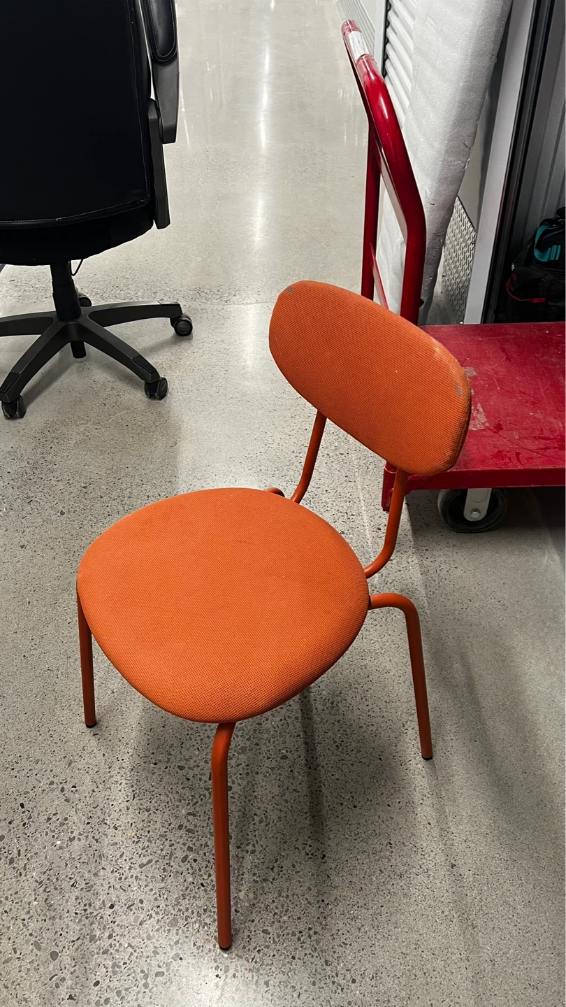 IKEA SANDSBERG Orange Upholstered Stackable Accent Chair